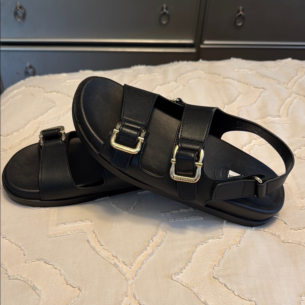 Steve Madden Sandals with Gold Buckles